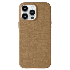 Luner – iPhone 16 Pro Max Leather Case – Premium Vegan Leather Phone Case [Compatible with Magsafe] – Elegant, Style and Eco-Friendly – Light Brown
