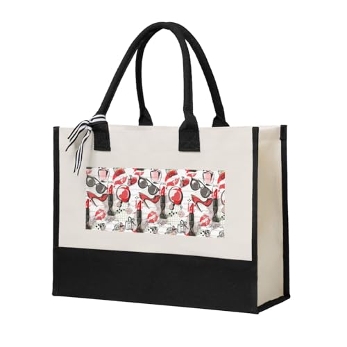Sac fourre-tout en toile pour femme idéal pour le marché et les cours