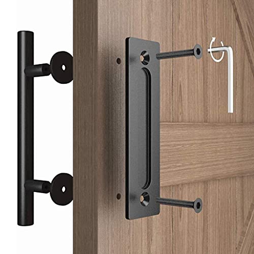 Poignée de porte push-pull noire double face en acier inoxydable CHEWYNP