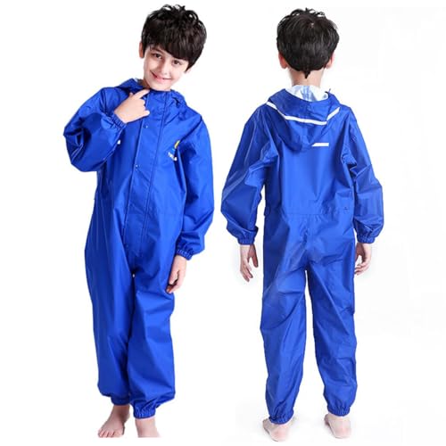 Kids Rain Suit for Boys Girls One Piece Coverall Rain Jacket Kids Puddle Suit