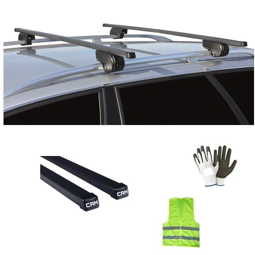 KOMPATIBEL MIT Dacia Jogger SW Schienen geöffnet pro Jahr 2023 DACHTRÄGER 124 cm FÜR AUTODACH MIT HOHEN RELINGEN ZUGELASSENE GEPÄCKTRÄGER AUS Stahl, KAPAZITÄT 100 KG