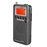 VHF Airband Radio, Portable Full Band Radio Aircraft Band Receiver, with LCD Display Alarm Clock (Black) - Image 3