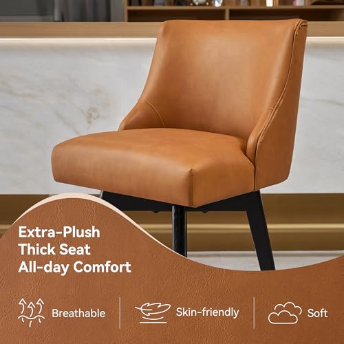 Image of 26 inch Counter Height Swivel Bar Stools, Set of 2, Brown