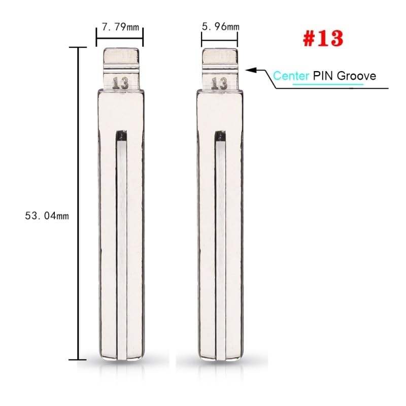 10pcs Uncut flip Metal Key Blade 13# TOY40 TOY48 for Lexus,Toyota IX35 KD keydiy xhorse VVDI remotes Universal No.13