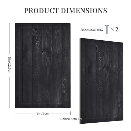 Decorative Switch Plate Covers Vintage Black Wood Plank Wooden Board 1 Gang No Device Single Blank Outlet Covers Wall Plate Light Switch Cover Plate for Farmhouse Bedroom Decor