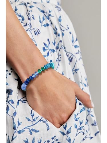 Gemstone Beaded Bracelet for Women Colorful Natural Stone Freshwater Pearl Surfer Beach Rainbow Bracelet Jewelry Gift3