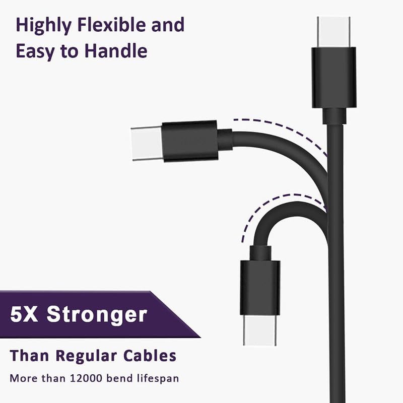Image of 45W Original Type C to C 3.3 FT Fast Charging USB C Cable High-Speed & Data Transfer Compatible with Samsung Galaxy S25 /S25+ /S24 /S24+ /S23 /S23+ /S22 /S21 /Ultra /Plus /Fe /Edge /S- Type-C Cord, Black