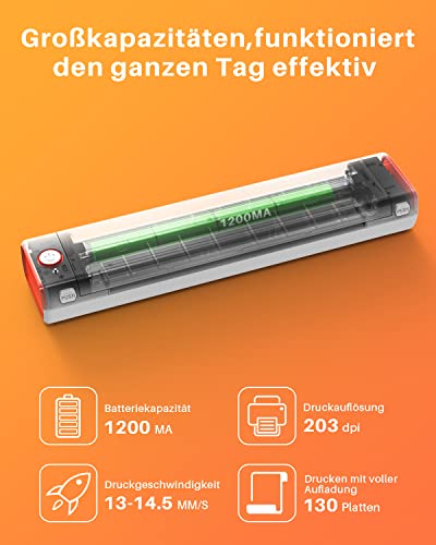 Phomemo Tragbare Drucker M08F Bluetooth-Thermodrucker Mobiler Drucker Kabelloser Reisedrucker für Mobiles Büro,Unterstützt A4 Thermopapier, Kompatibel mit Android- und iOS-Telefonen – Bild 5