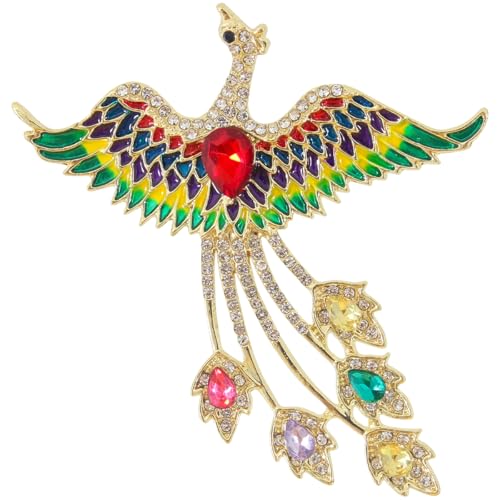 Broche phénix multicolore pour sublimer vos tenues de soirée et vos manteaux d'hiver