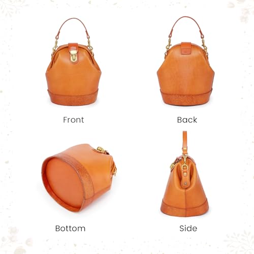 Image of OLD TREND Doctor Bucket Crossbody Handbag | Luxurious and Versatile Bag for Women | Genuine Cowhide Leather