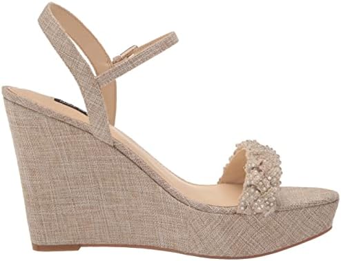 Nine West Women's HALORA Wedge Sandal, Natural 110, 9.5 | Image 5