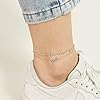 Lydreewam Arbre de Vie Bracelet de Cheville pour Femme Argent Sterling 925 Double Chaînes avec Boules Été Pieds Nus Plage Chaînes de Cheville, réglable 22+4cm #1