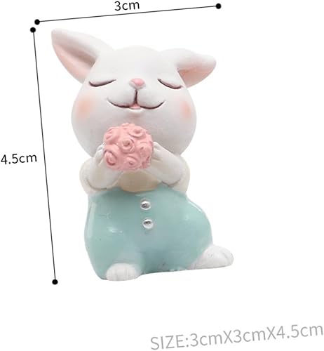 Miniatura 9 de Decoración para el hogar Regalo Mini Macetas Conejito para Baby Cupcake Toppers Fairy Garden Animales Decoración de Pasteles Herramientas Decoración