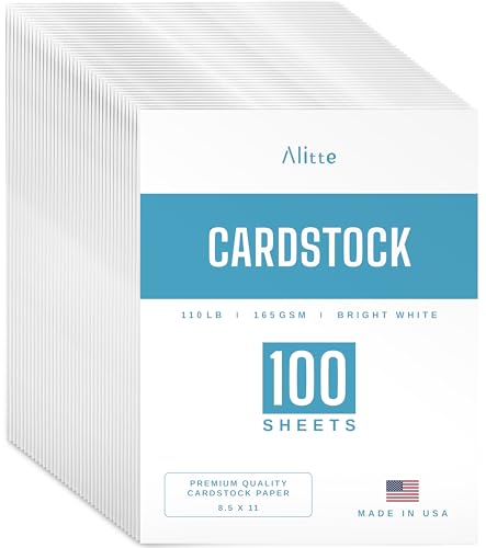 Cardstock Paper | 100 Pack, White Card Stock Printer Paper 8.5 x11, Heavyweight Thick, 110 lb, Premium Smooth Sheets and Printer Compatible - for Crafts, Cards, and Business