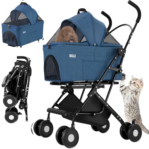 BAKAJI Passeggino per Animali Domestici 2 in 1 Carico...