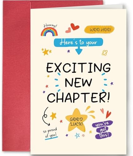 New Chapter Greeting Card - Inspirational Congratulations & Good Luck Card for Graduation, Promotion, Retirement, New Job, New Home, New Baby & All New Beginnings