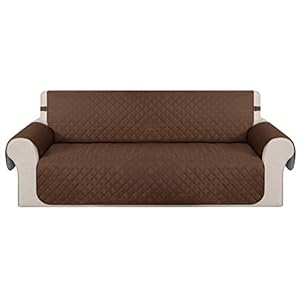 Deconovo Bankhoes 3 zits, Koffiekleurig, Bankovertrek met Armleuningbeschermer voor Woonkamer, 173×190 cm