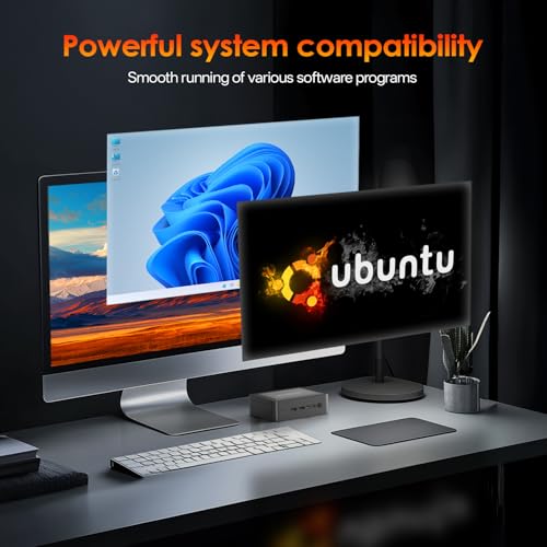 Image of Mini PC Gaming, AMD Ryzen 7 5825U, 32GB DDR4 RAM 1TB M.2 NVMe SSD, Win 11 Mini Desktop, Dual HDMI 2.0, USB 3.0 /2.0, Wi-Fi 6 /BT 5.2 /4K Display (5825U, 32GB+1TB, Black)