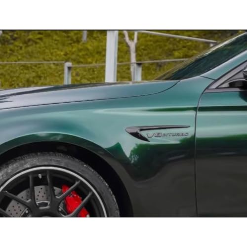 Image of Compatible with V8 BITURBO Emblem - ABS Chrome Letters for German Luxury Cars (2019-2025 G63 /C63 /GLC63), 3D Raised Design with Adhesive, Exact Fit Badge Replacement (Black)