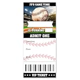 brayqu Baseball Birthday Party Invitations Boy Baseball Ticket Invitations Fill-in (20 Invitation Cards with Envelopes)