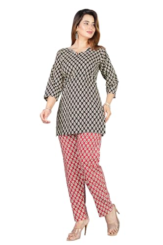 Image of Kuruti B Sheets Women's Printed Night Suit Set | Soft & Breathable Top and Pyjama Set for Women | Stylish Relaxed Fit Sleepwear for Everyday Comfort | Perfect Lounge Wear for Home & Travel