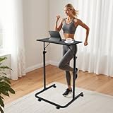 Höhenverstellbar Trainingstisch Fitnesstisch mit Räder, Rollentrainer Tisch Multifunktionale Tisch Schreibtisch Fahrradtisch Laufbandtisch Stehpult, Tragkraft 15 kg, 60 * 30 * 91-123.5 cm