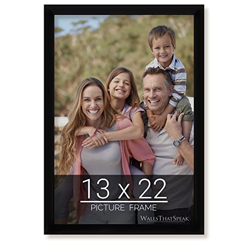 wallsthatspeak 13x22 Black Picture Frame for Puzzles Posters Photos or Artwork