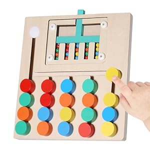 Montessori Educational Toys Brain Teaser Color Slide Puzzle Matching Games, Preschool Learning Activities Road Trip Essentials, Birthday Gifts for Kids Girls Boys 3 4 5 6 Years Old (5 Color)