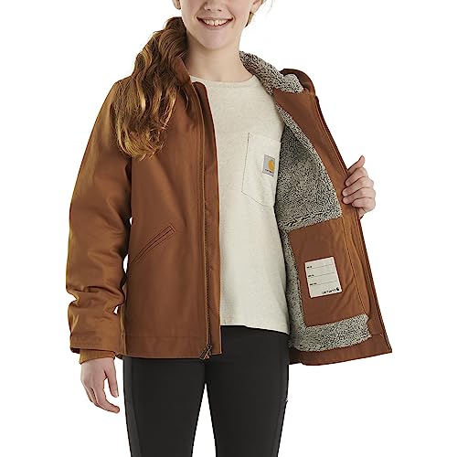 Image of Carhartt Kid's CP9547 Canvas Insulated Hooded Jacket - Girls