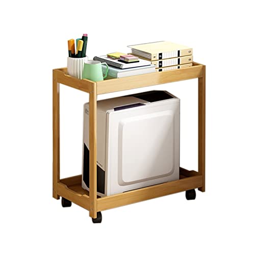 Soporte para CPU Base para Chasis de PC de Escritorio de Madera Maciza Multi-Capa con Ruedas Móviles miniatura 1