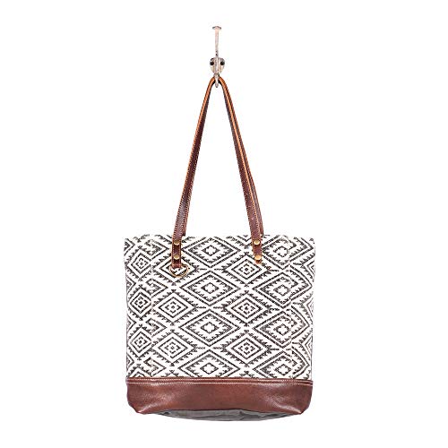 Myra Bags Solemn Canvas, leather & Rug Tote Bag S-18854