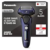 Panasonic Series 800 ES-LV67 Elektrischer Nass- & Trockenrasierer, 5-fach-Scherkopf Mit Linearmotor Und Bartsensor Technologie, Inklusive Pop-up Trimmer Und 16D-Multi-Flex-Kopf, Navy Blau