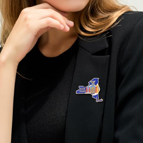 Image of State Shaped Map Lapel Metal Pin Enamel Brooch Keepsake Beautifully Designed for Backpack Hat