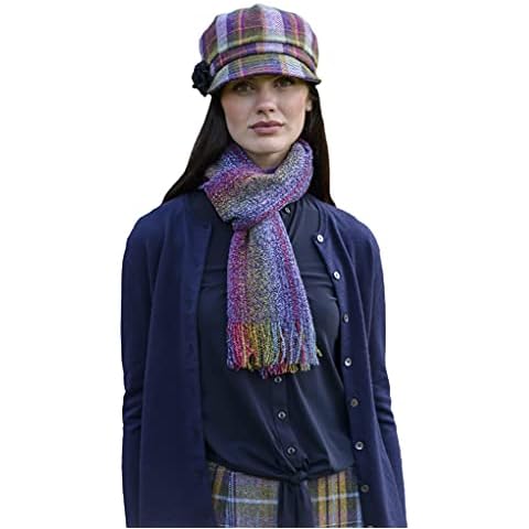 Mucros Weavers Ladies Irish Wool Newsboy Cap (Green, Purple Plaid) Cover
