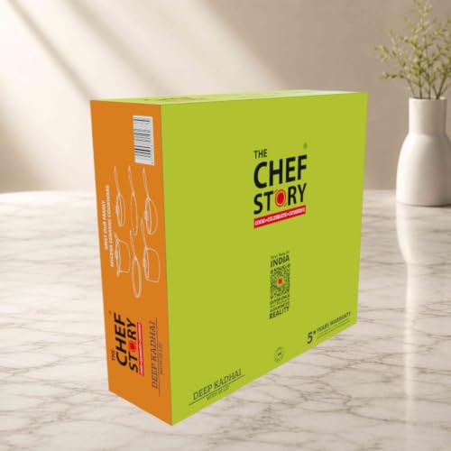 Image of The Chef Story Ceramic Cookware Mycera Series Deep Kadhai with SS Lid 28CM - 3.4 Litre | Quantaseal Technology | 100% Non- Toxic | Induction Ready | Eco-Friendly | 5* Years Warranty- Green