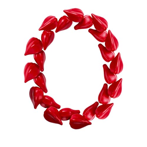 Daifunli Ula Fala Samoan Necklace Artificial Samoan Necklace Ula Fala Chief Lei Polynesia Traditional Wrestling Favor for Women Men (Red 28 Inches)