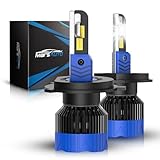 Marsauto H4/9003 Light Bulbs, 50,000LM Brightness, 1:1 Mini Size 6500K Cool White IP68 Waterproof, Quick Installation, Pack of 2