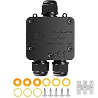 Abzweigdose Wasserdichte IP68, Verteilerdose Außen, 3 Wege Verbindungsdose, PA9 Kabelverbinder für Garten Erdkabel Ø 4mm -15mm, Schwarz