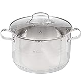 kochtöpfe ✅HÖCHSTE QUALITÄT – aus hochwertigem rost- und korrosionsbeständigem Edelstahl 18/0 hergestellt, gute Beständigkeit gegen mechanische Beschädigung, langlebig, geschmacksneutral, spülmaschinengeeignet