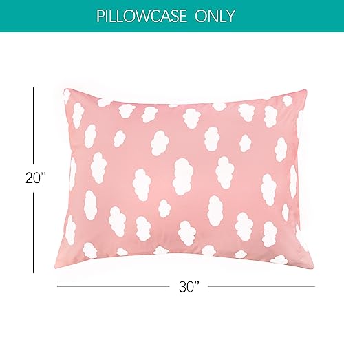Image of Biloban 3-Piece Toddler Sheet Set Microfiber, Toddler Bedding Set Includes Crib Mattress Sheet, Flat Sheet and Envelope Pillowcase, Silky Soft, Breathable and Lightweight, Pink Cloud