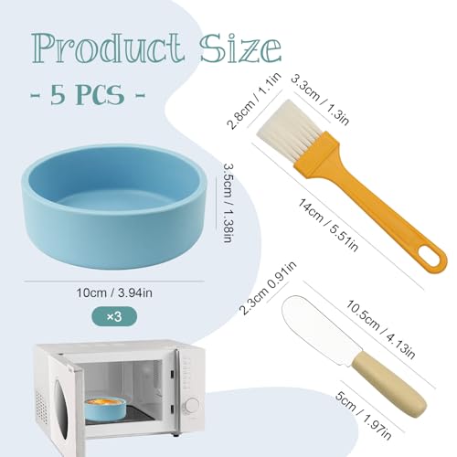 Silicone Air Fryer Egg Mold 3 Pack - Reusable Egg Cups for Air Fryer, Oven & Microwave, Silicone, Dishwasher Safe, Non-Stick Breakfast Accessories, Individual Microwave Egg Cooker (Blue)