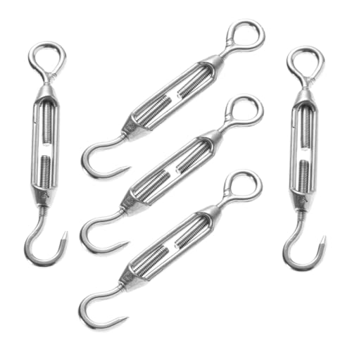 Zerodeko 5pcs Tensores para Cables de Acero de Acero Inoxidable Ojal a Gancho miniatura 1