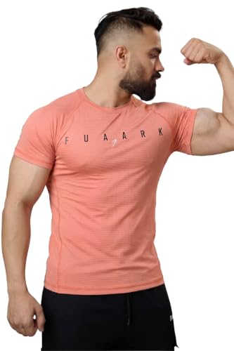 Image of FUAARK Men's Round Neck Slim fit Gym & Active wear Sports T-Shirt for Workout & Casual Wear