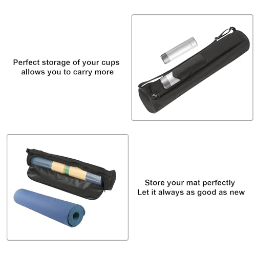 EVEME Yoga Mat Bag With Yoga Mat Strap & With Cup Holder For Women & Men,For Exercise Carrying,Mats Holder,Yoga Mats Carrier Case,Travel Gym Bag for 1/4\" 1/3\" - Thumbnail 4