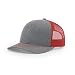 Richardson 112 Heather Grey/Red Mesh Back Trucker Cap Snapback Hat