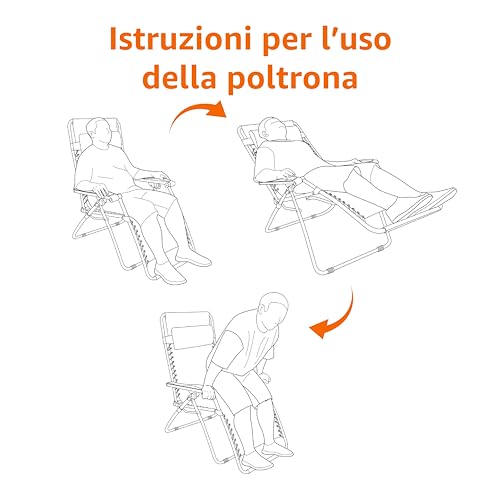 Amazon Basics Silla Gravedad Cero, 90cm x 66cm x 110cm, Azul