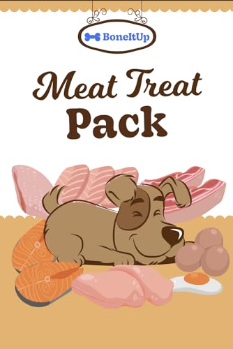 BoneItUp Meat Treat Homemade Dog Food Recipe Cards - 10 Easy Recipes for Healthy Dogs - DIY Recipe Card Pack for Homemade Dog Food - Healthy, Vet-Recommended Treat Guide