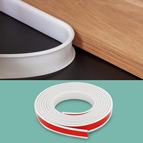 LQSCJS 15mm U-Form Flexible Selbstverriegelnde Furnierkantenbänder, PTE Selbstklebende Kantenbänder, DIY Zusammenklappbare Kantenschutzleisten für Möbel, Schrank, Tisch (15mm/3m, Weiß) Cover