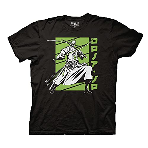 Ripple Junction One Piece Zoro Shirt, Short-Sleeve Graphic T-Shirt for Men and Women, Black