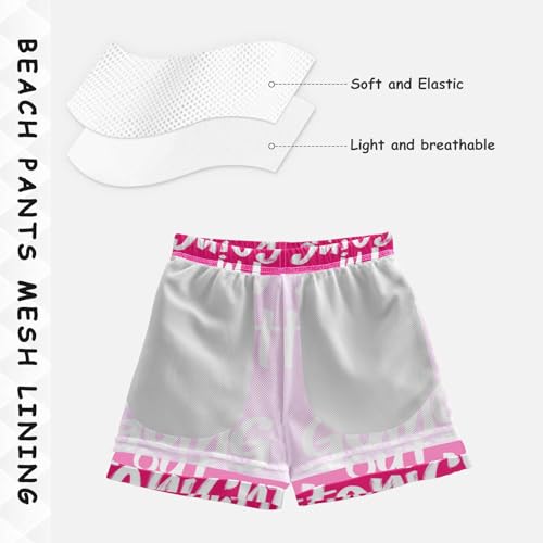 I'm Going Out Tonight Hot Pink Little Boys Swim Trunks Boys Swimsuits Lightweight Double Layer Beachwear 2T4